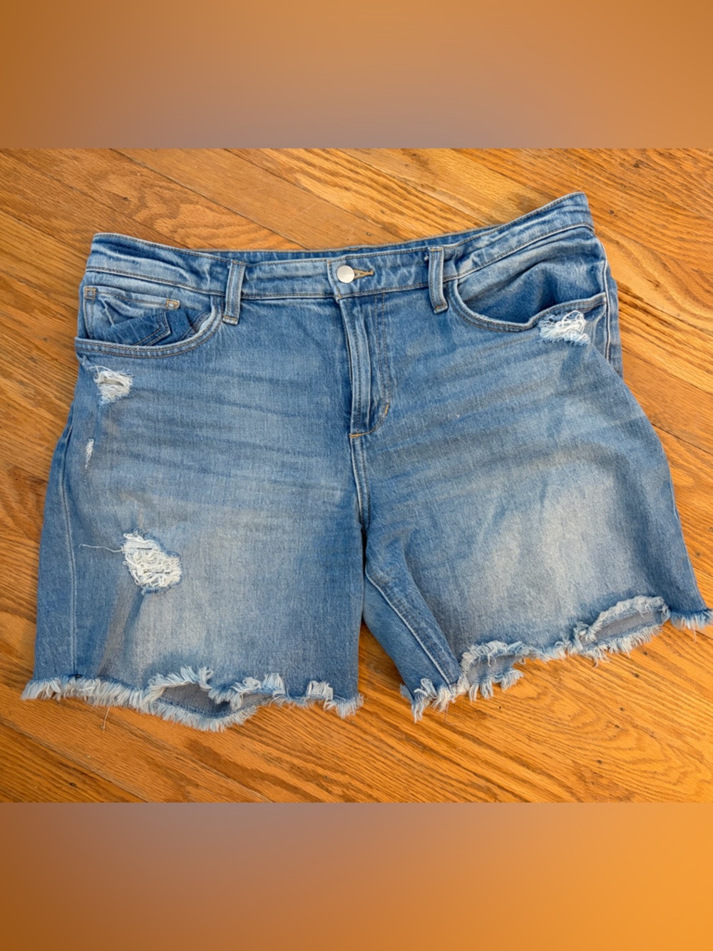 Joe’s The Lara Ripped Denim Bermuda Jean Shorts, Size 32